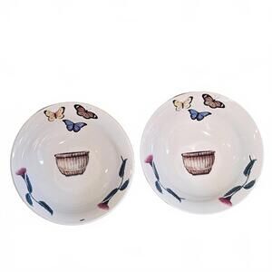 Milkweed Monarch Baskets Butterfly Cottagecore Soup Ice Cream Bowl Granny